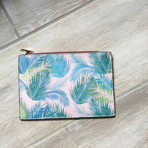 Palm Leaf Carryall Zipper Clutch